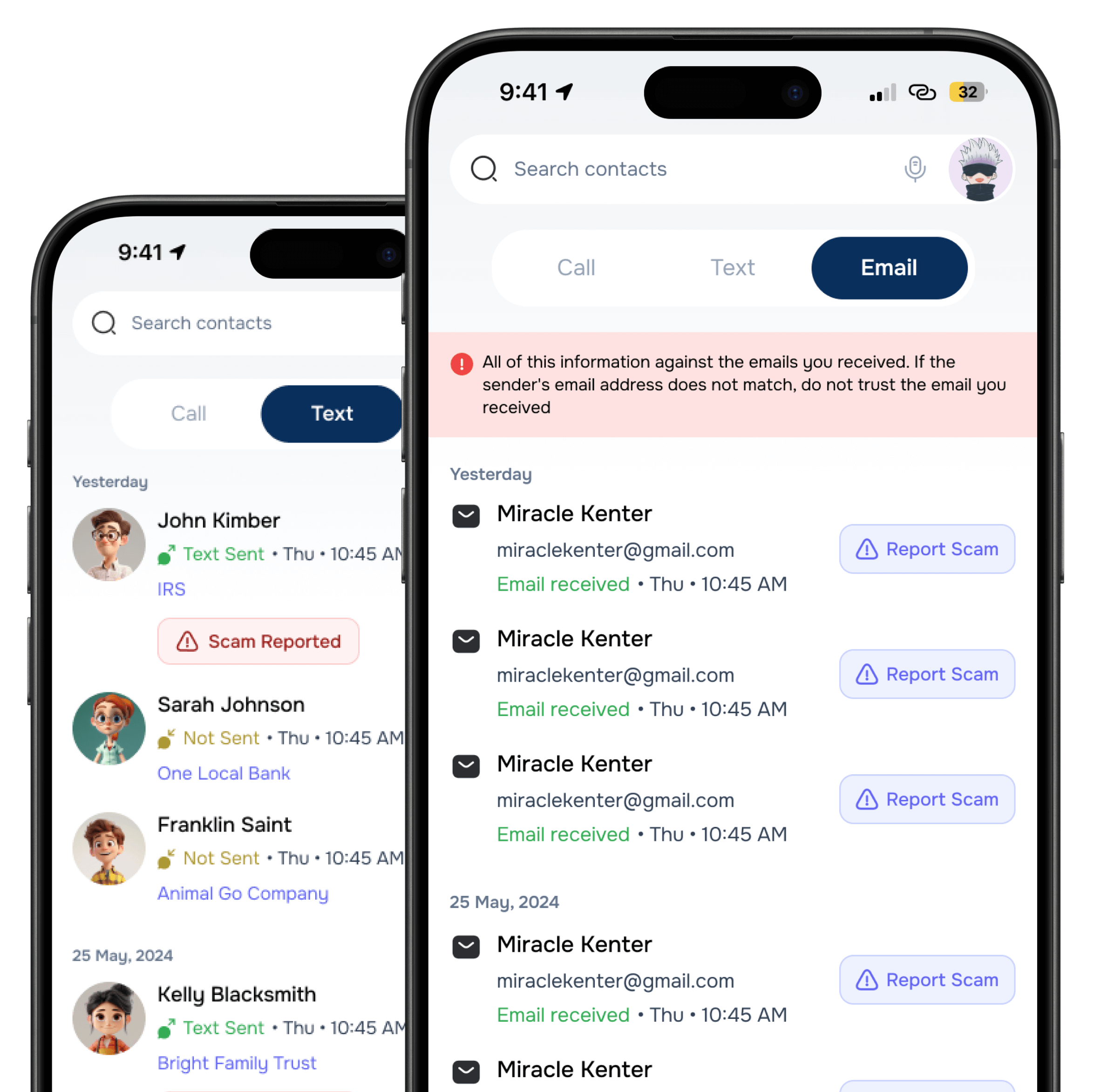 banners representing comprehensive scam protection for digital safety